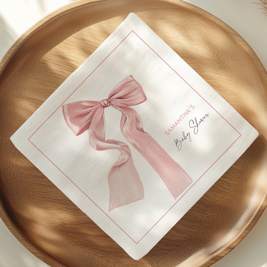 Serviette En Papier Papier élégant Baby shower Bow rose