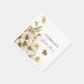 Serviette En Papier Papier Élégant de Citrouille Blanche pour Mariage (Coin)