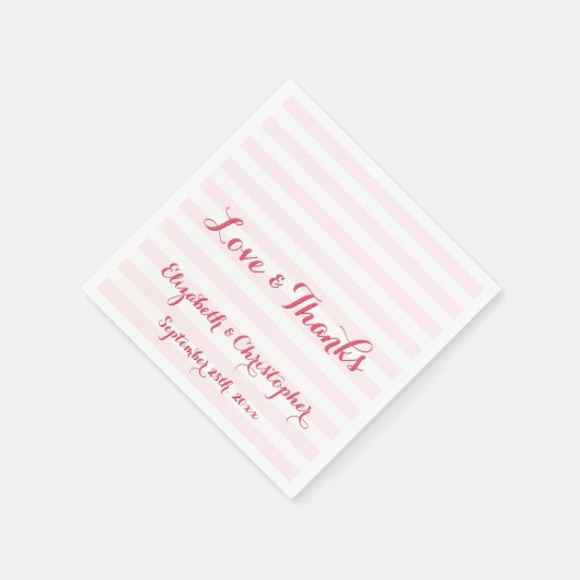 Serviette En Papier Papier élégant de remerciement de mariage avec écr (Coin)