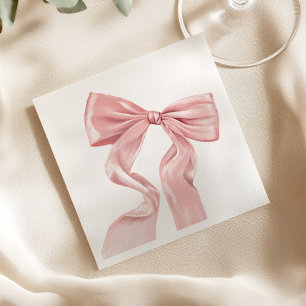 Serviette En Papier Papier Élégant Nœud Rose Coquette