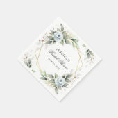 Serviette En Papier Papier élégant pour Baby Shower Bleu Poussiéreux e (Coin)