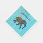 Serviette En Papier Papier éléphant de Bohême Turquoise (Coin)