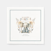 Serviette En Papier Papier éléphant petit arachide bleu bébé (Devant)