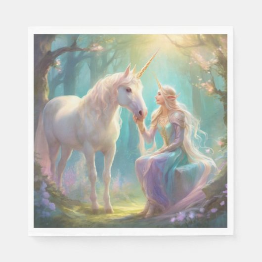 Serviette En Papier Papier Elf Unicorn (Devant)