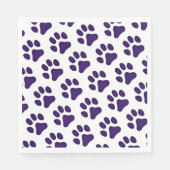 Serviette En Papier Papier Empreintes de pattes violet Napkin (Devant)