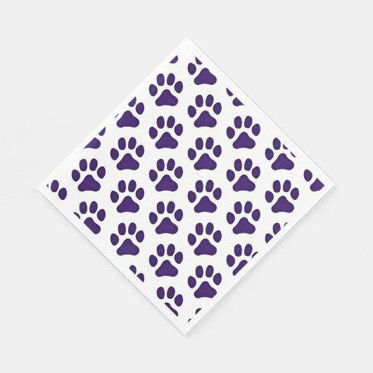 Serviette En Papier Papier Empreintes de pattes violet Napkin (Coin)