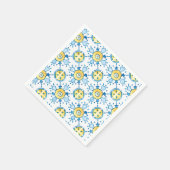 Serviette En Papier Papier en carreaux bleu et jaune (Coin)