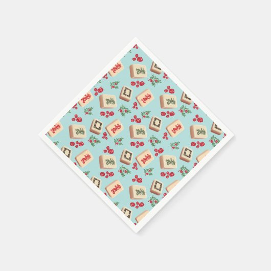 Serviette En Papier Papier en carreaux Mahjong Dragon (Coin)