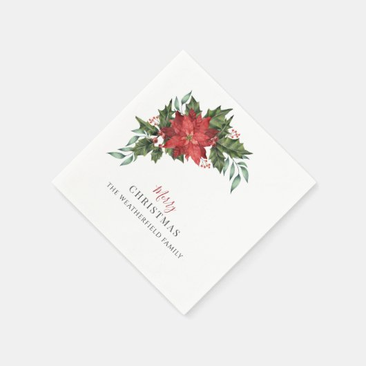 Serviette En Papier Papier en fleurs de Noël de Noël de Noël (Coin)