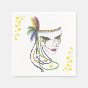 Serviette En Papier Papier en Masque Mardi Gras