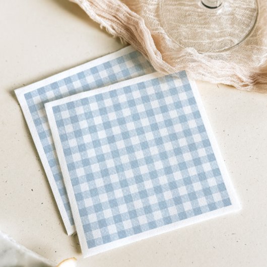 Serviette En Papier Papier En vichy bleu simple