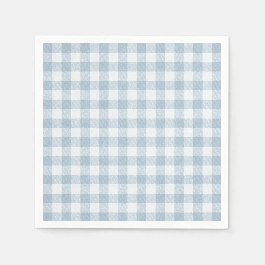 Serviette En Papier Papier En vichy bleu simple (Devant)