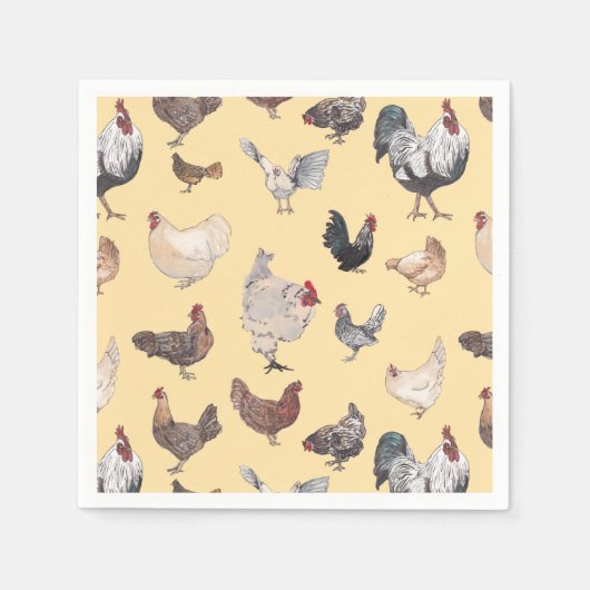 Serviette En Papier Papier et serviettes de table de poulet (Devant)