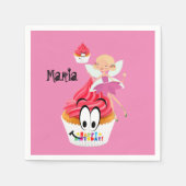Serviette En Papier Papier, Fairy Cupcake Joyeux anniversaire (Devant)