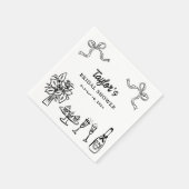 Serviette En Papier Papier fantaisiste noir dessiné à la main pour mar (Coin)