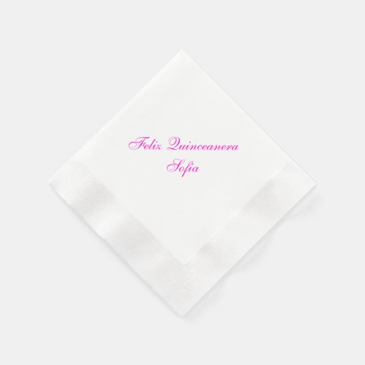 Serviette En Papier Papier Feliz Quinceanera personnalisé serviettes