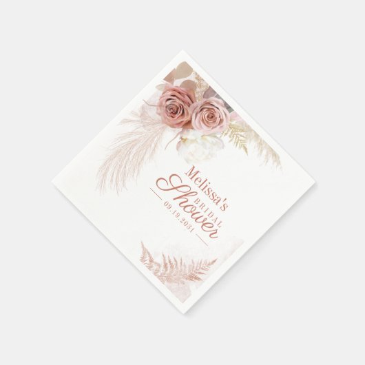 Serviette En Papier Papier Fête de Mariage Champêtre Tan (Coin)