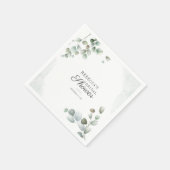 Serviette En Papier Papier Fête de Mariage Feuillage Eucalyptus Verdur (Coin)