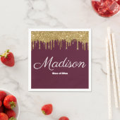 Serviette En Papier Papier Fête de Remise des Diplômes Marron & Or Pro (En situation)