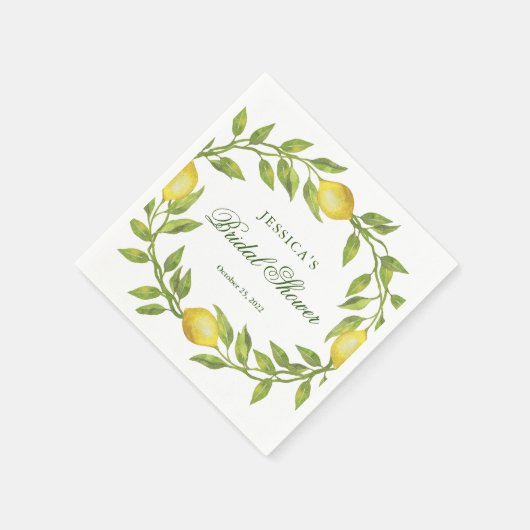 Serviette En Papier Papier Fête des mariées citrons et verdure (Coin)