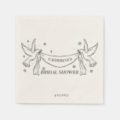 Serviette En Papier Papier Fête des mariées Dove moderne Napkin (Devant)