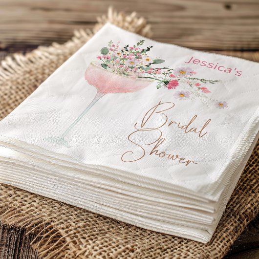 Serviette En Papier Papier Fête des mariées Fleur sauvage en verre mod