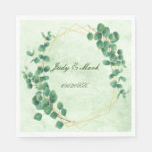 Serviette En Papier Papier Feuille Eucalyptus vert géométrique Napkin (Devant)
