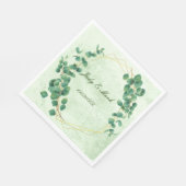Serviette En Papier Papier Feuille Eucalyptus vert géométrique Napkin (Coin)