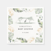 Serviette En Papier Papier Feuille Safari Palm Baby shower (Devant)