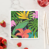 Serviette En Papier Papier Feuille Tropical Flowers & Palm (En situation)