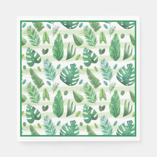 Serviette En Papier Papier Feuilles-tropiques (Devant)