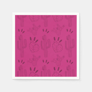 Serviette En Papier Papier Fiesta Napkin Mexicaine Cactus Floral Rose