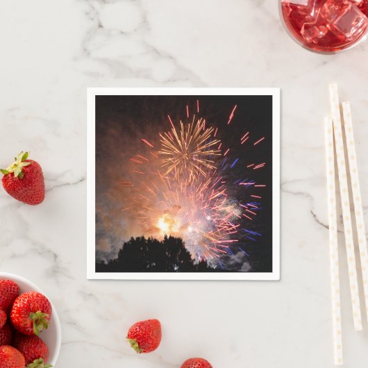 Serviette En Papier Papier Fireworks Napkin (En situation)