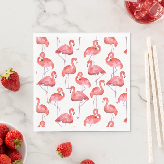 Serviette En Papier Papier Flamant rose (En situation)