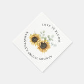 Serviette En Papier Papier Fleur de Tournesol Eucalyptus pour Mariage (Coin)