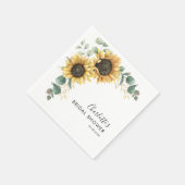 Serviette En Papier Papier Fleur de Tournesol Fleurie Mariage Script (Coin)