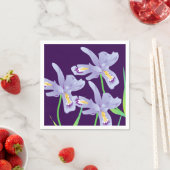Serviette En Papier Papier Fleur Iris Violet Napkin (En situation)