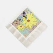Serviette En Papier Papier Fleur Jaune Été (Coin)
