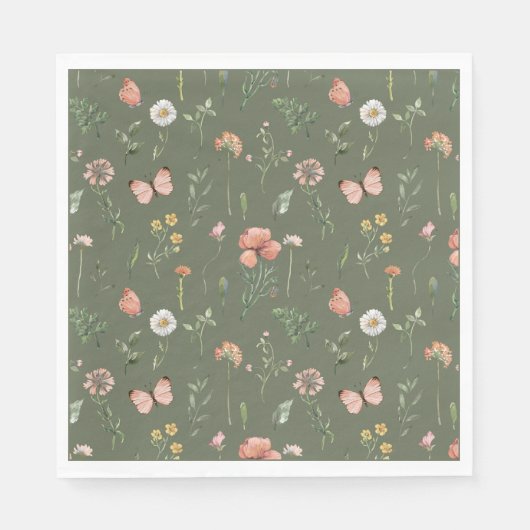 Serviette En Papier Papier fleur sauvage (Devant)