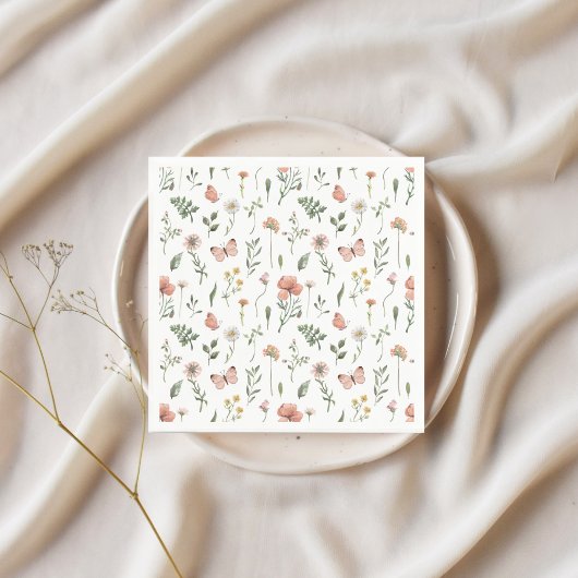 Serviette En Papier Papier Fleur sauvage Boho