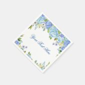 Serviette En Papier Papier Fleuris Hydrangea Bleu Clair PARTY (Coin)