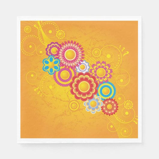 Serviette En Papier Papier Fleurs Fleuris serviettes (Devant)