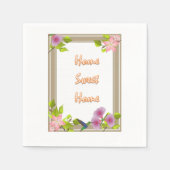 Serviette En Papier Papier, Fleurs Floral Home Sweet Home (Devant)
