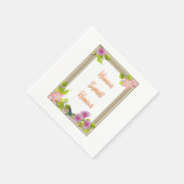 Serviette En Papier Papier, Fleurs Floral Home Sweet Home (Coin)