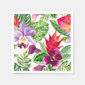 Serviette En Papier Papier - Fleurs tropicales et feuillage (Devant)