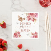 Serviette En Papier Papier floral Baptême Papier personnalisé Napkin (En situation)