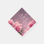 Serviette En Papier Papier floral Bourgogne rose Napkin (Coin)