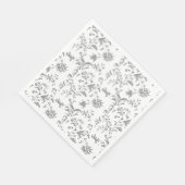 Serviette En Papier Papier floral noir Napkin (Coin)