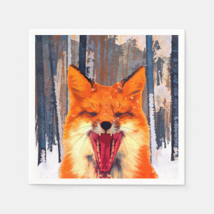 Serviette En Papier Papier forestier renard Napkin