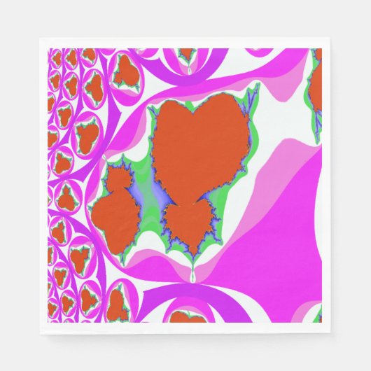Serviette En Papier Papier Fracté du coeur saignant serviettes (Devant)